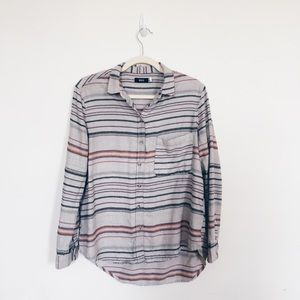 BDG Striped Flannel Button Down